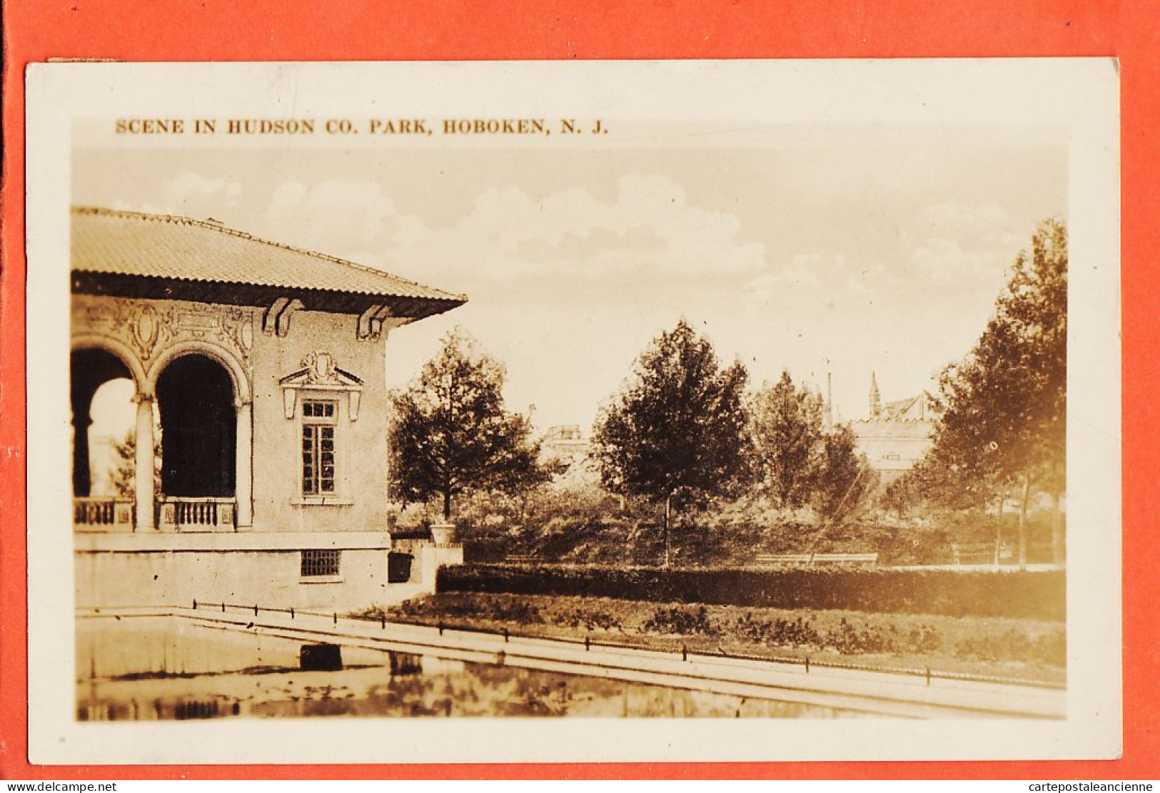 22704 ️  Rare  HOBOKEN NJ-New Jersey USA ◉ Scene in HUDSON Co. Park (•◡•) 1929 LEGER à LARUE rue Tourneville Le Havre