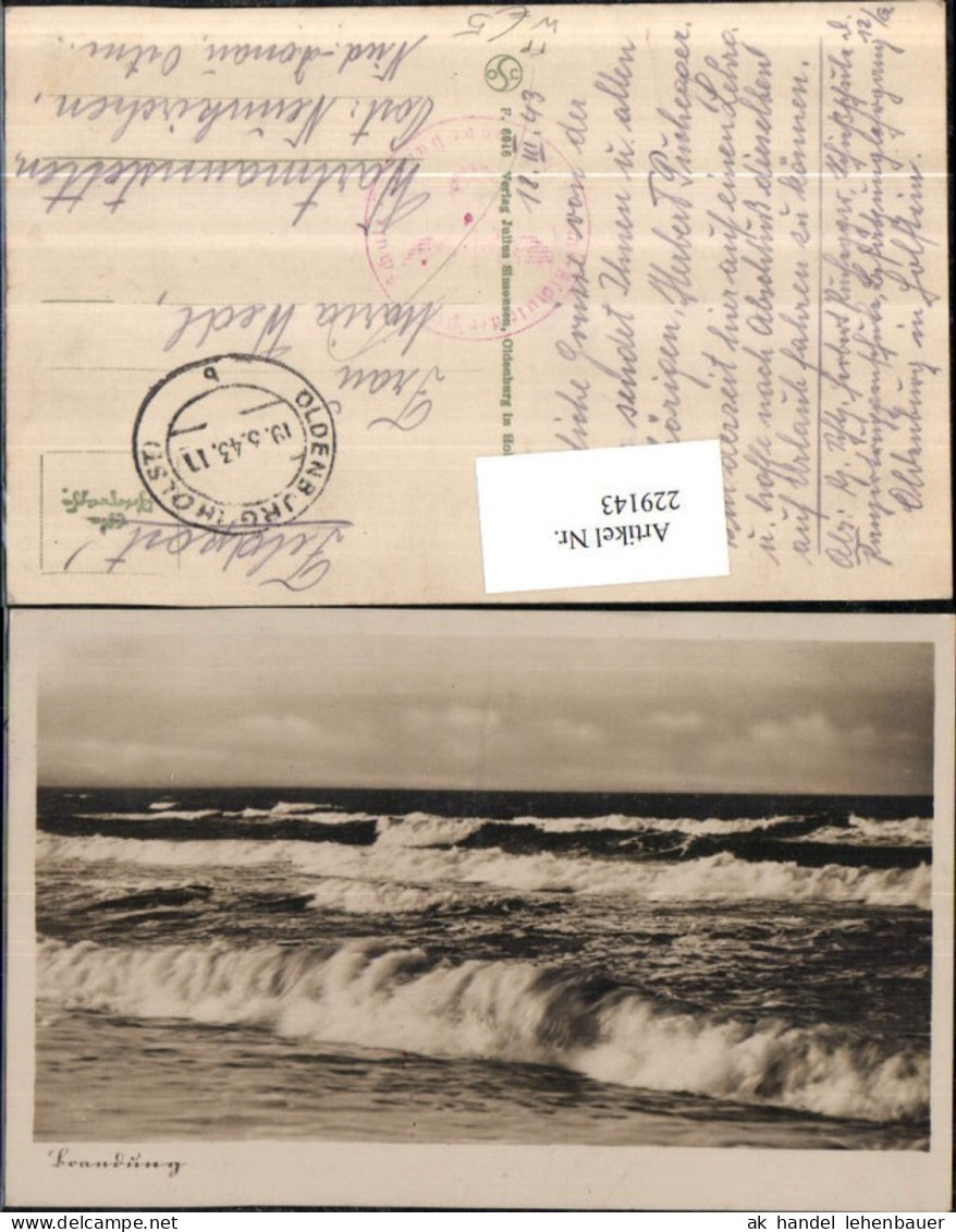 229143,Oldenburg in Holstein Brandung Wellen Feldpost Panzertruppenschule Oldenburg