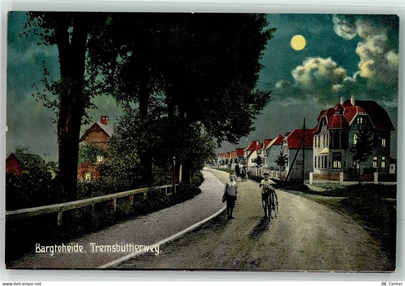 22941 W2072 Bargteheide Mondschein Tremsbüttlerweg Radfahrer - 13498199