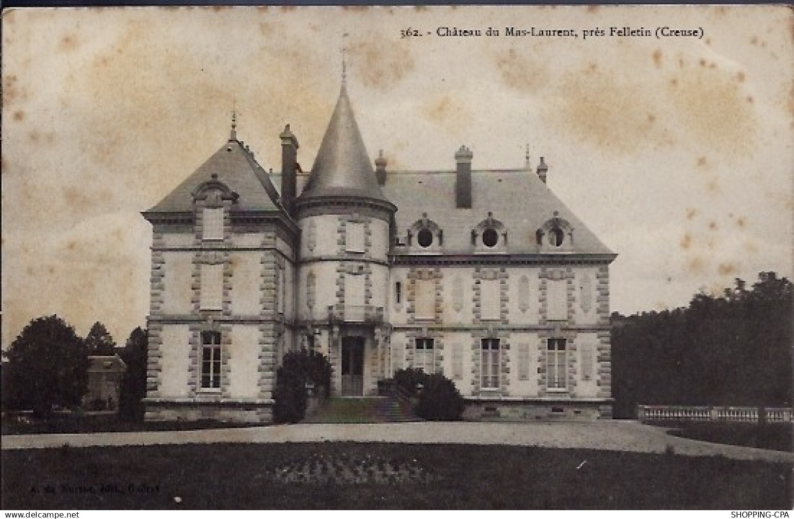 23 - Près Felletin - château du Mas-Laurent - Non voyagé - Dos divisé...