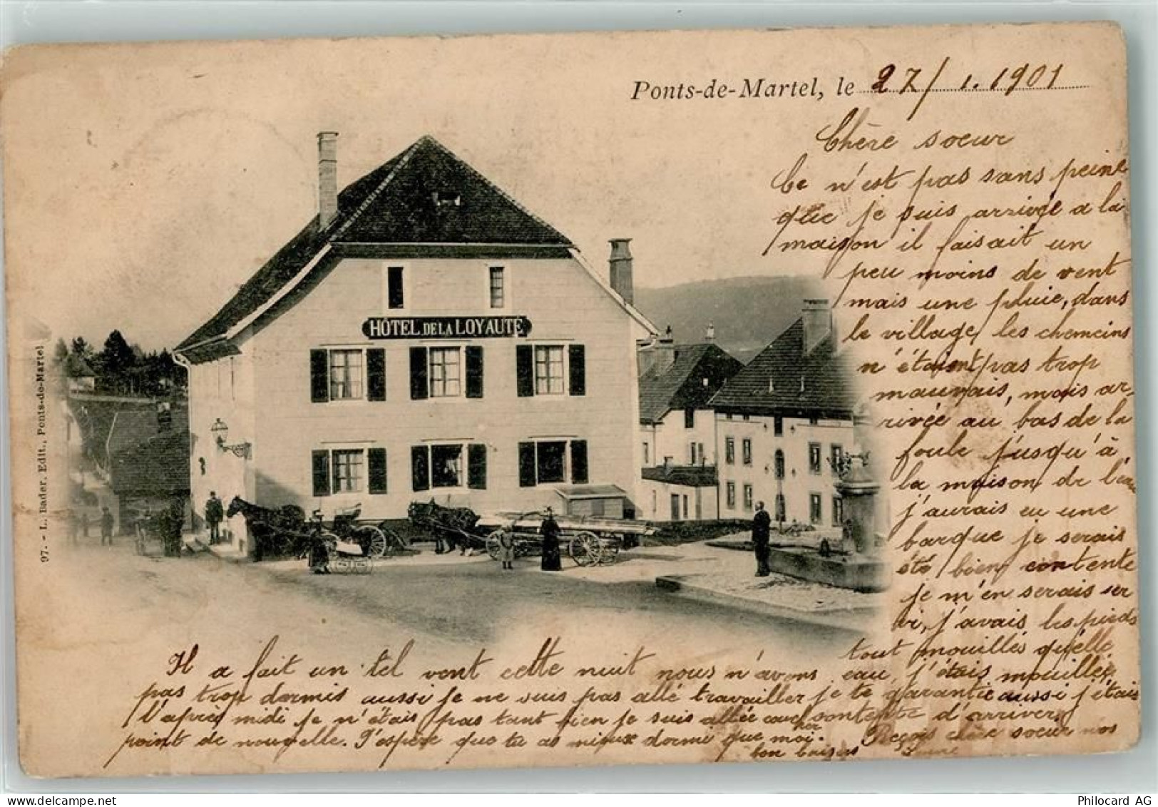 2316 Les Ponts-de-Martel Martel-Dernier 1901 - Hotel de la Loyaute - 13935840