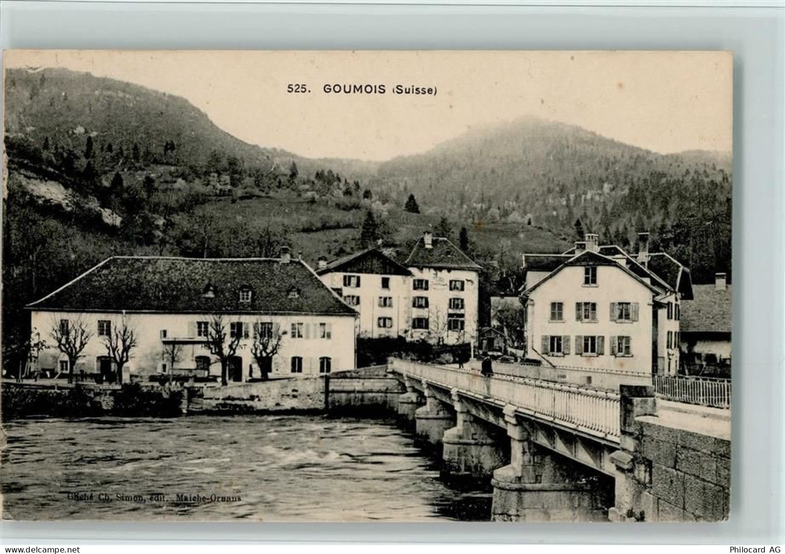 2354 Goumois Vautenaivre - Teilansicht mit Brücke, Verlag Simon Nr. 525... - 13070321