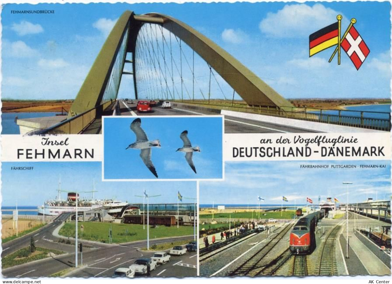 23769 W2448 Fehmarn 1967 - Fehmarn, -Fehmarnsundbrücke, gezackter Rand, ... - 20010891
