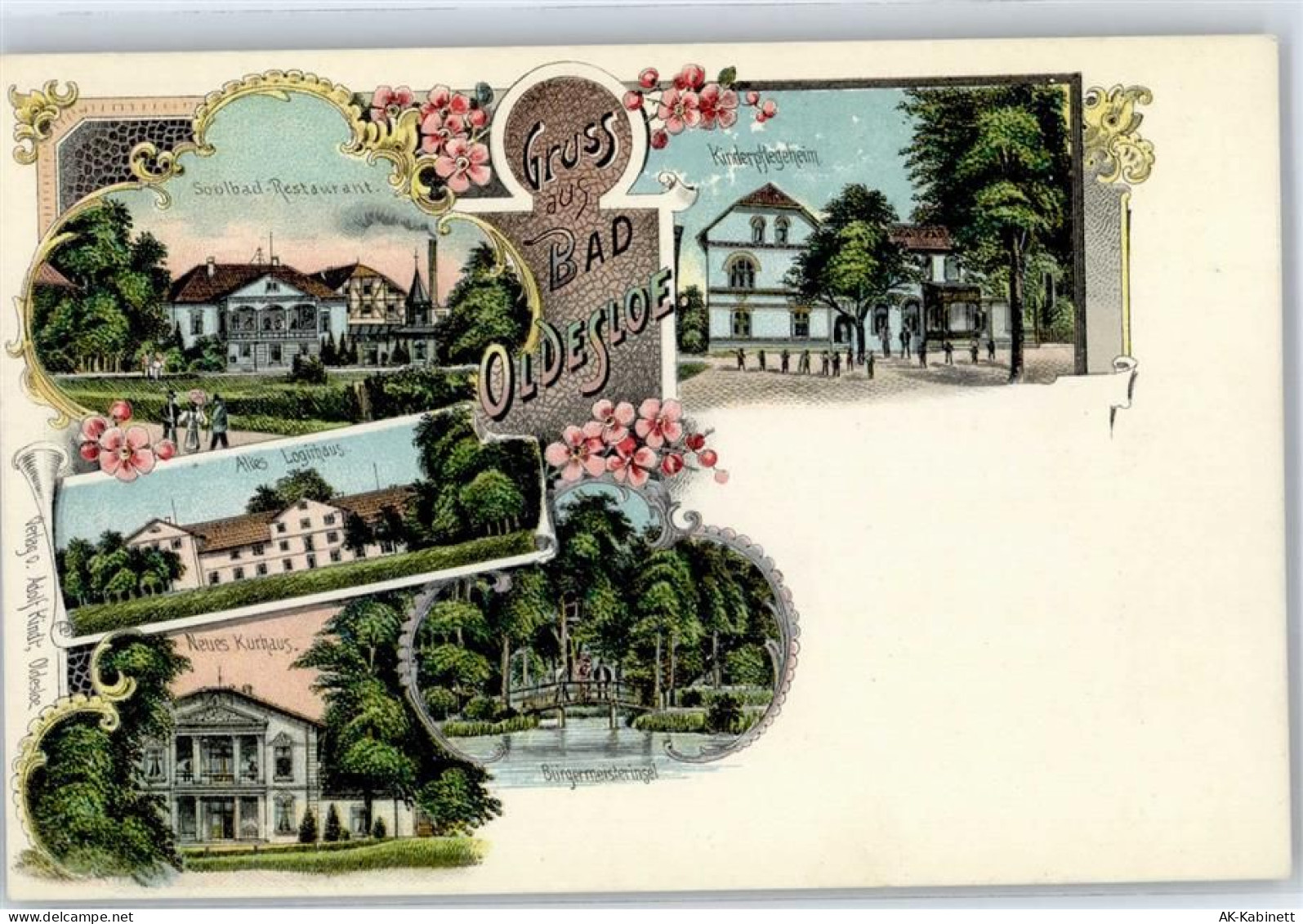 23843 W2060 Bad Oldesloe Lithographie Kinderpflegeheim Kurhaus Logirhaus... - 51481231