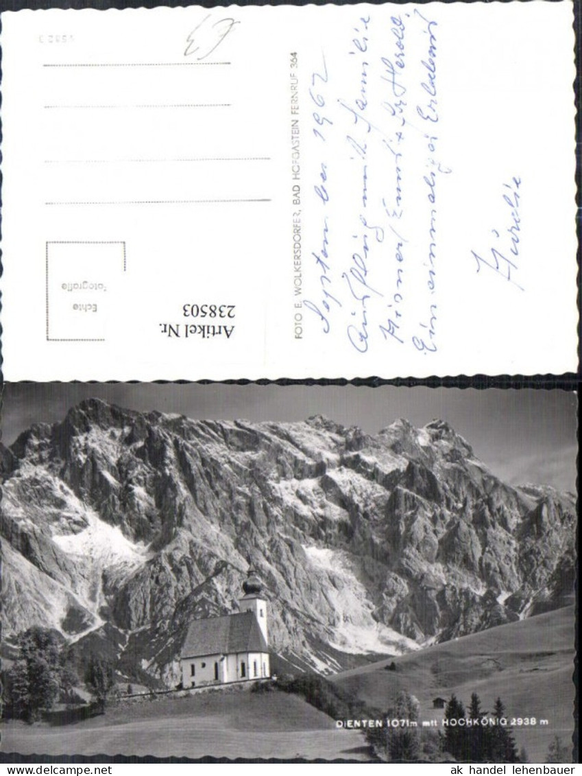 238503,Dienten Kirche m. Hochkönig Bergkulisse