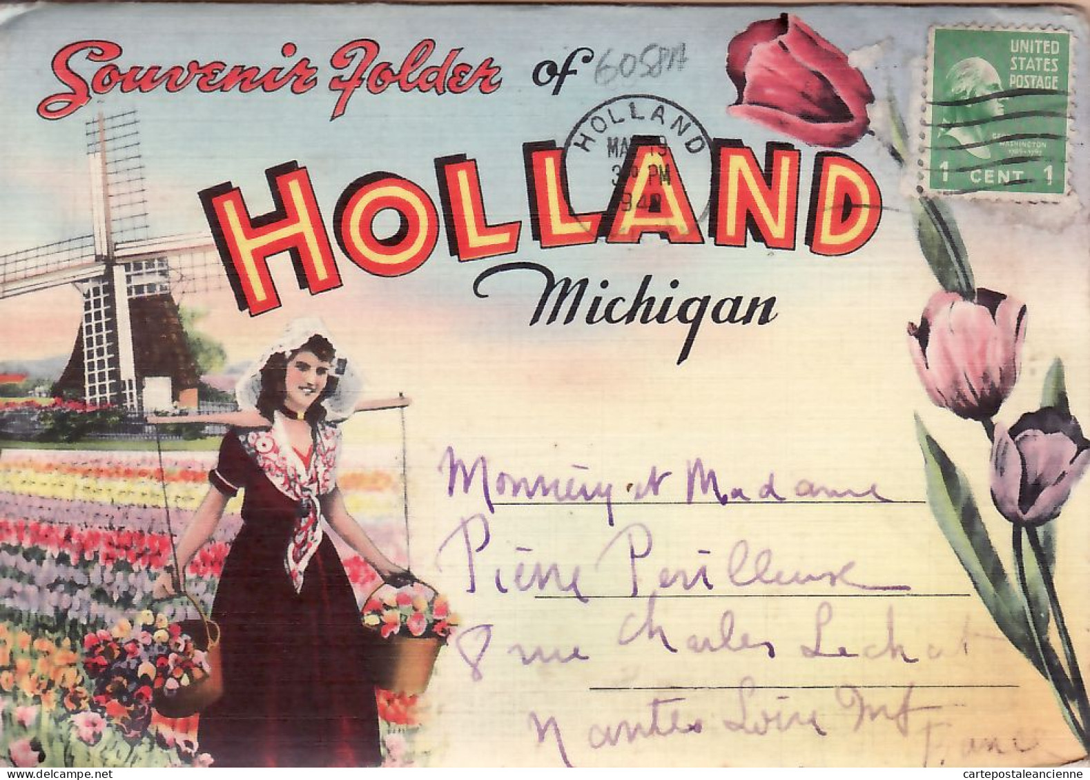 23969 /  Rare 18 Select Views Souvenir Greetings Folder HOLLAND MI-MICHIGAN 1949 COMPLETE SET in COVER USA