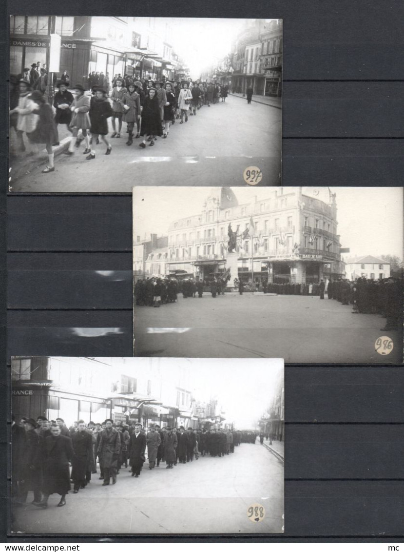 24 - Bergerac - Commémoration armistice  - 1946 - Photos format carte postale x11 -"Photo Bondier Bergerac"