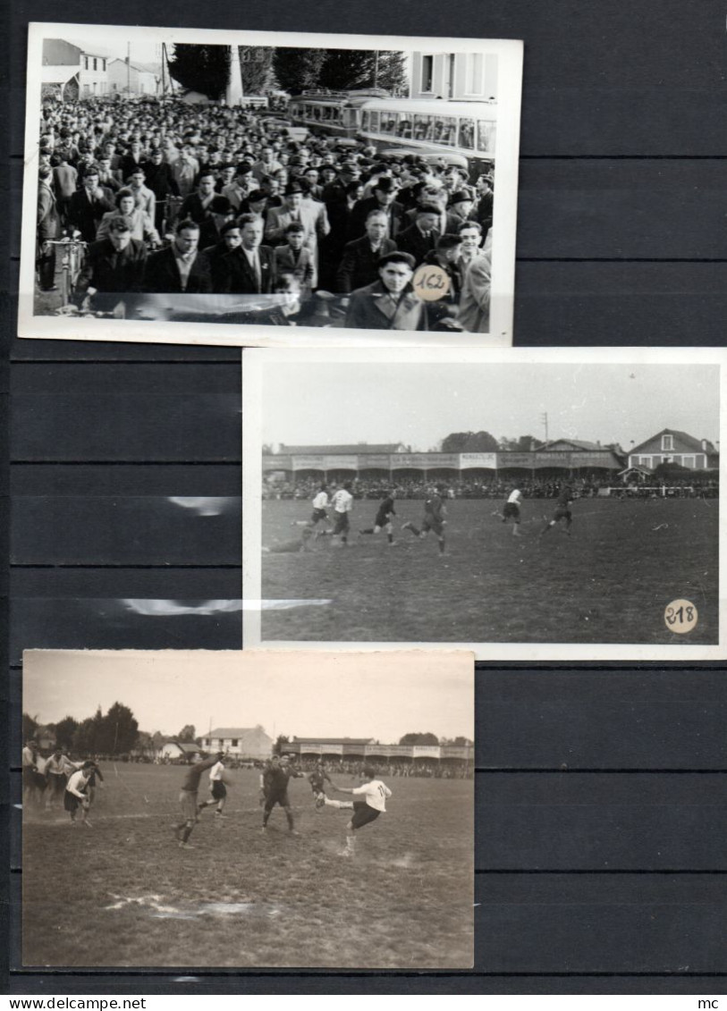 24 - Bergerac - Rugby - Match USB vs Glynneath - 1946  - Lot de 9 Cartes Photos et Photos " Bondier "