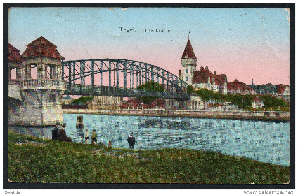 2403 - alte Ansichtskarte - Tegel Hafenbrücke Brücke gel - Loebell