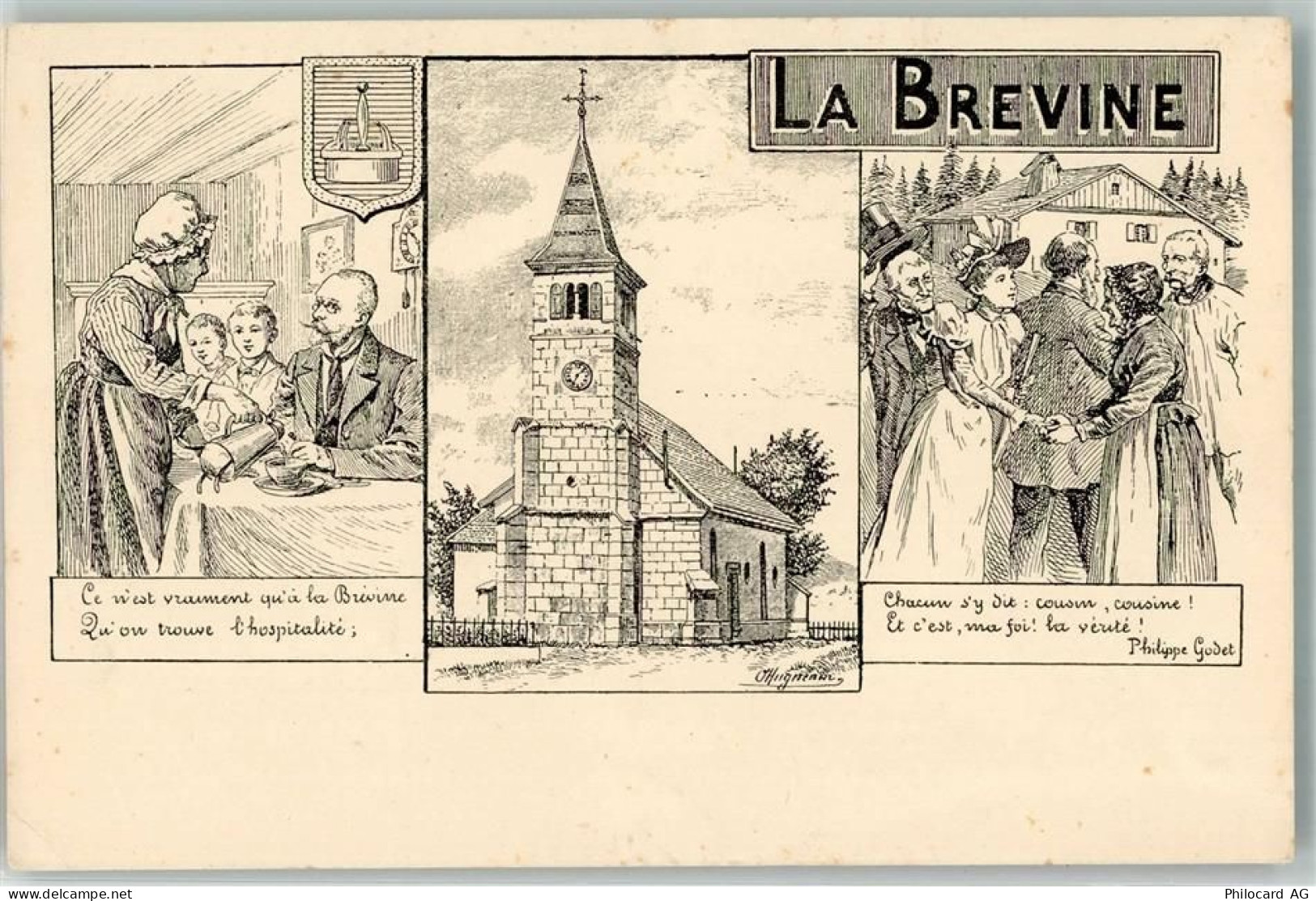 2406 La Brévine Lithographie Kirche - 13289404