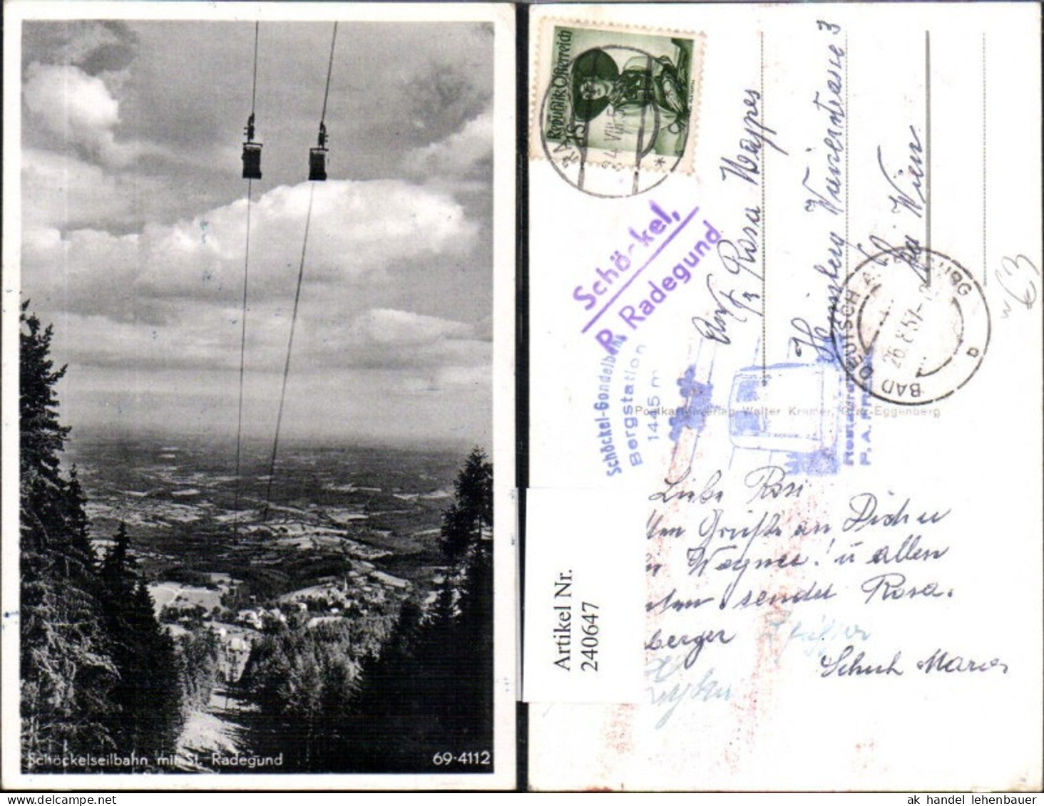 240647,Schöckelseilbahn Seilbahn m. St. Radegund Totale