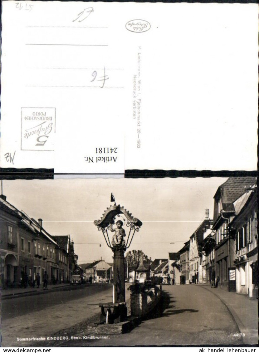 241181,Kindberg Kindlbrunnen Brunnen Straßenansicht