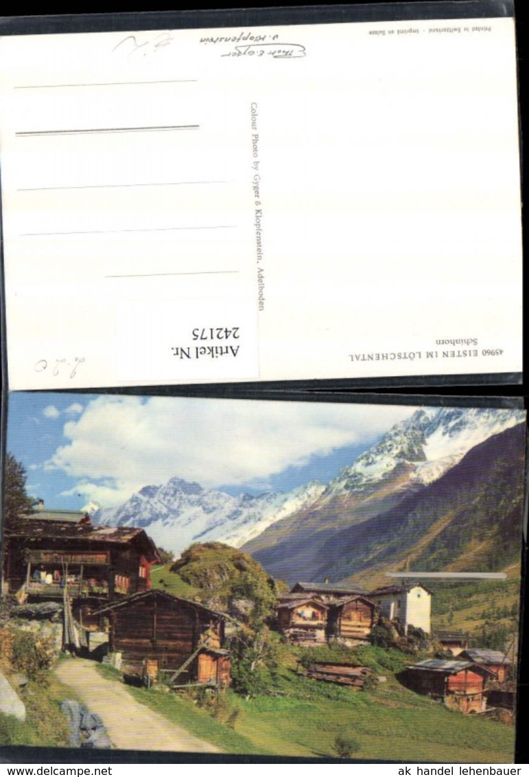 242175,Eisten im L&ouml;tschental Teilansicht m. Schinhorn Kt Wallis