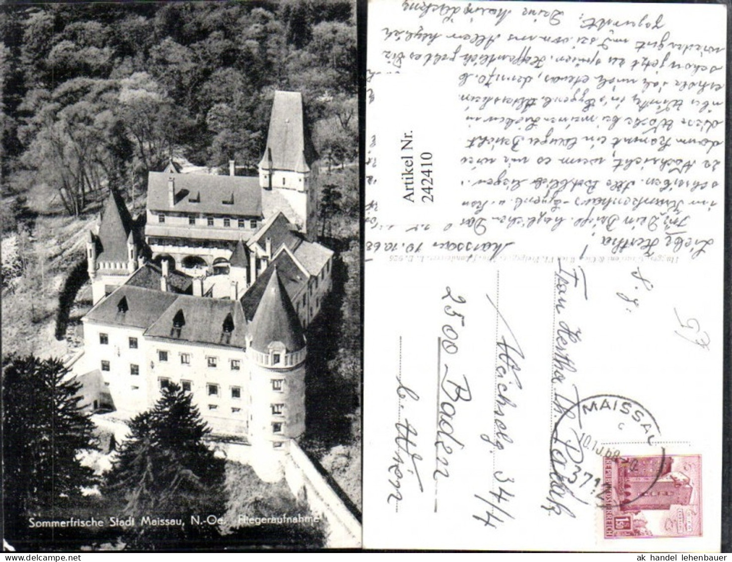 242410,Stadt Maissau Schloss Burg Fliegeraufnahme
