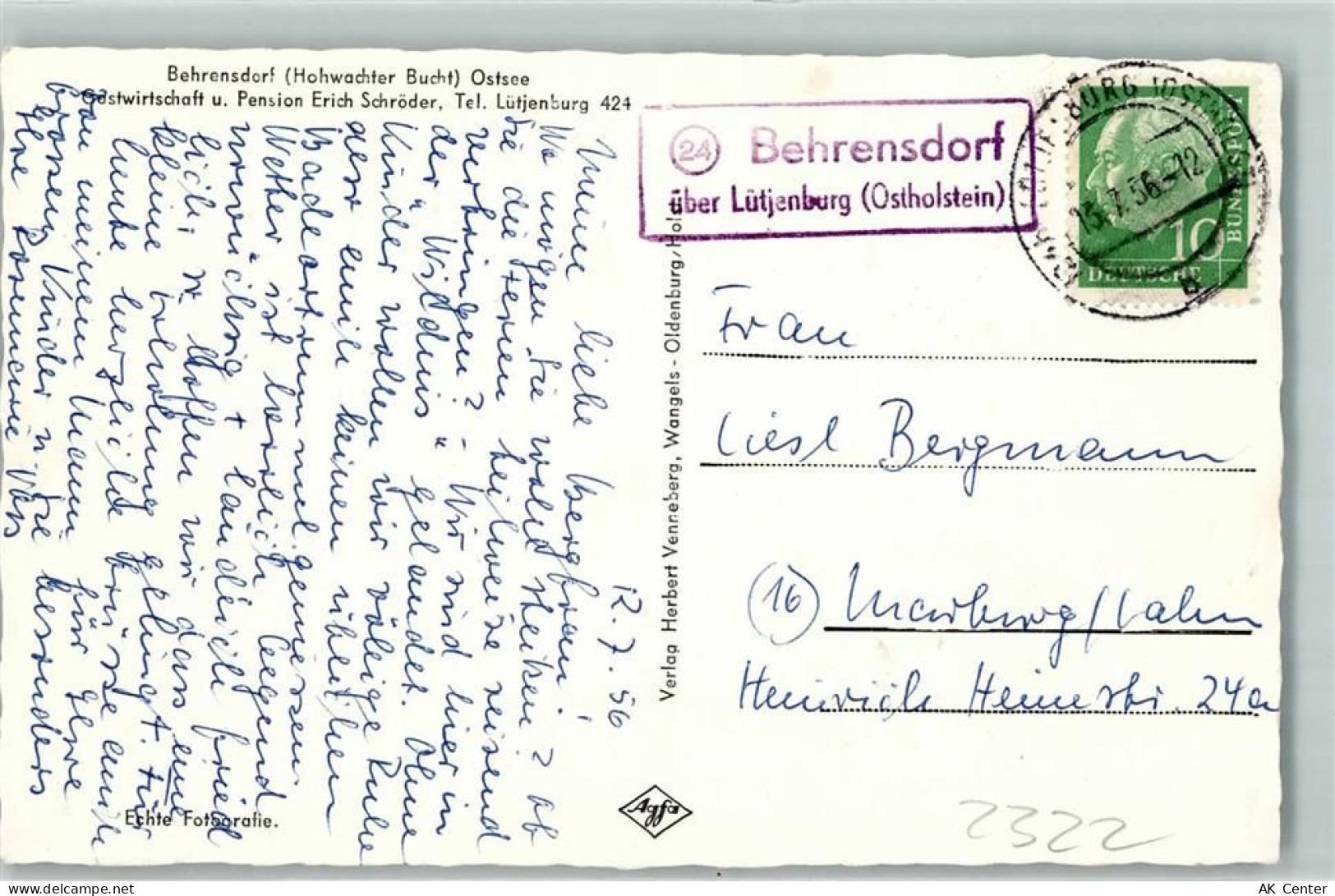 24321 W2322 Behrensdorf b Lütjenburg - Landpoststempel über Lütjenburg O... - 10495886