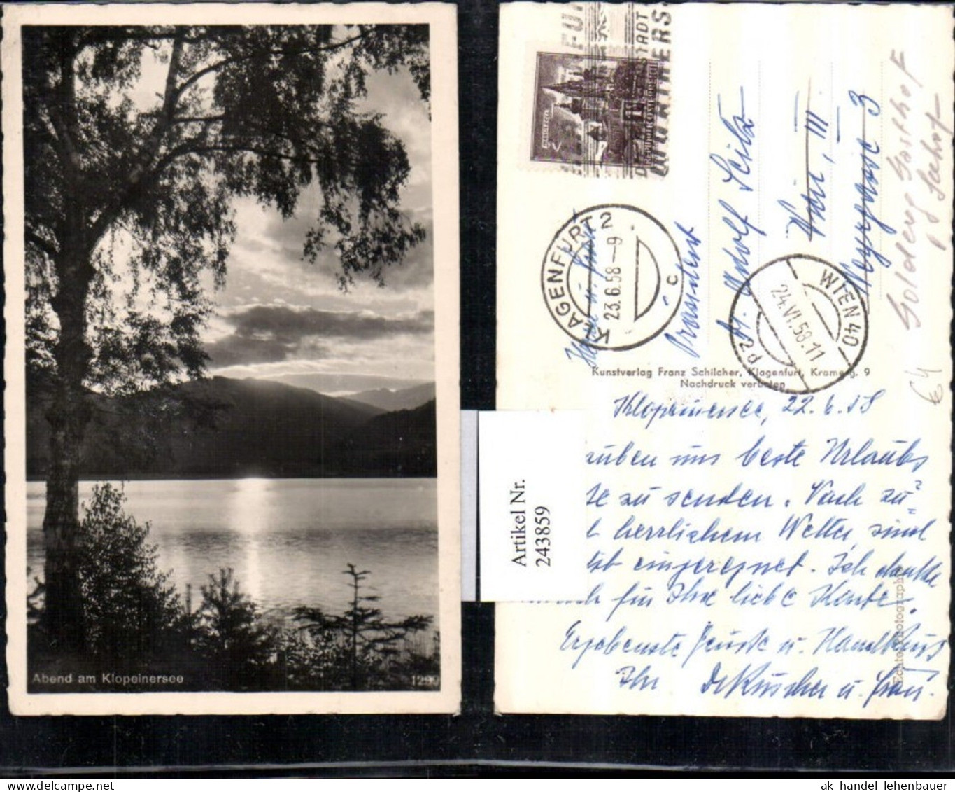 243859,Abend am Klopeinersee Partie b. Völkermarkt pub Franz Schilcher 1299