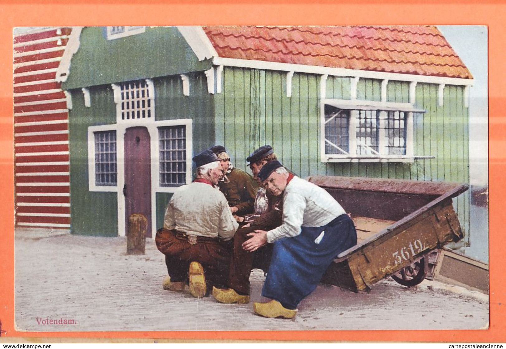 24396 ◉ VOLENDAM Noord-Holland ◉ Discussie tussen mannen ◉ 1909 à Emma CHABOT c HERVET Paris ◉Photochromie Serie 80 1950