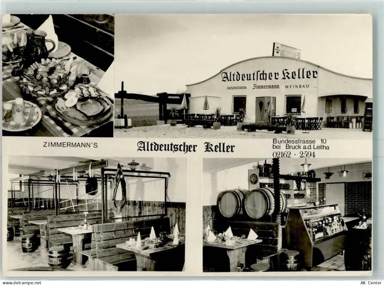 2460 Bruck an der Leitha Foto AK Zimmermanns Altdeutscher Keller Gedeckt... - 13175762