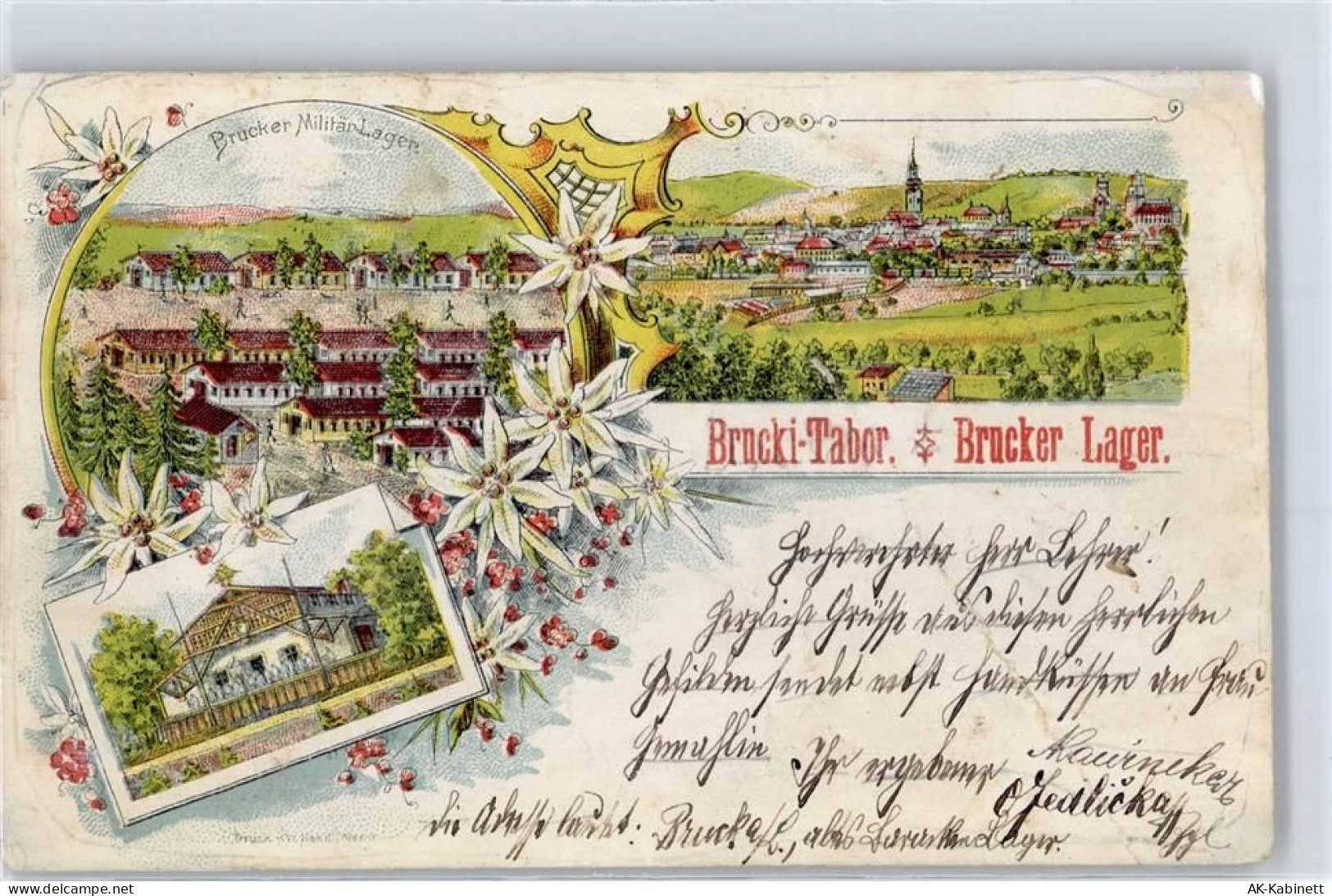 2460 Bruck an der Leitha Lithographie Militär-Lager - 51635753