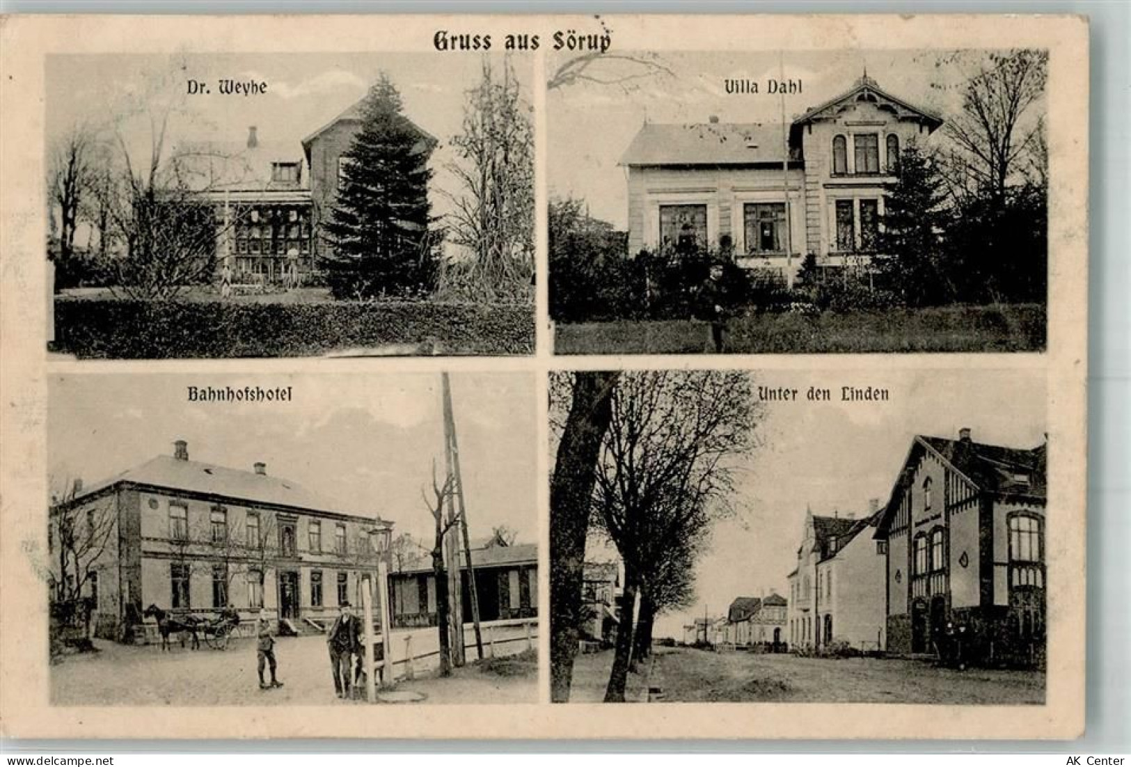 24966 W2393 Sörup 1908 - Bahnhofhotel Wohnhaus Dr. Weyhe Unter den Linde... - 13645405