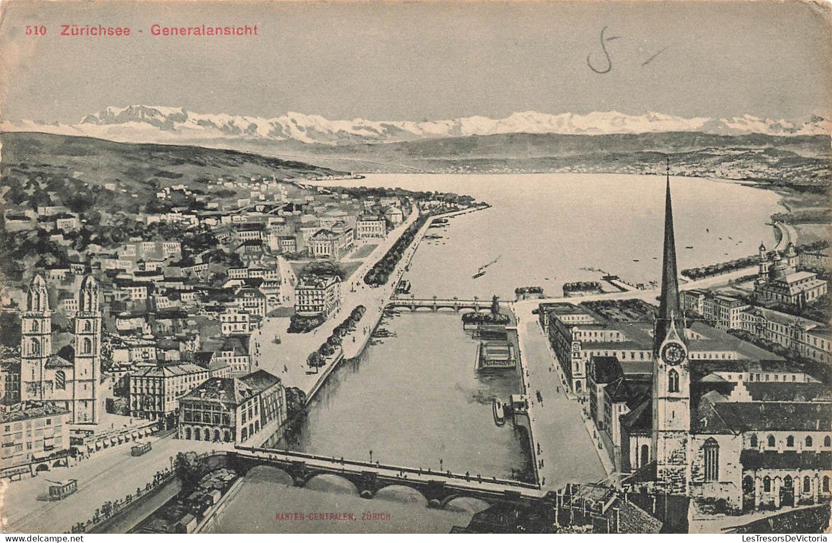 [-25%] SUISSE - Zurich - Lac de Zurich - Vue générale - Carte Postale Ancienne