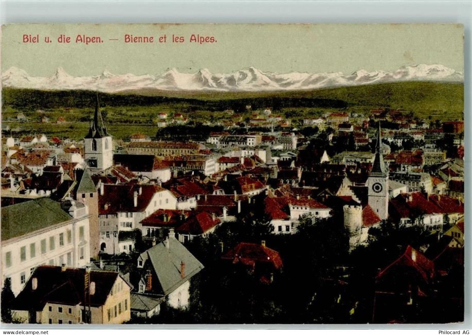 2500 Biel/Bienne 1907 - Biel und die Alpen - 13133834