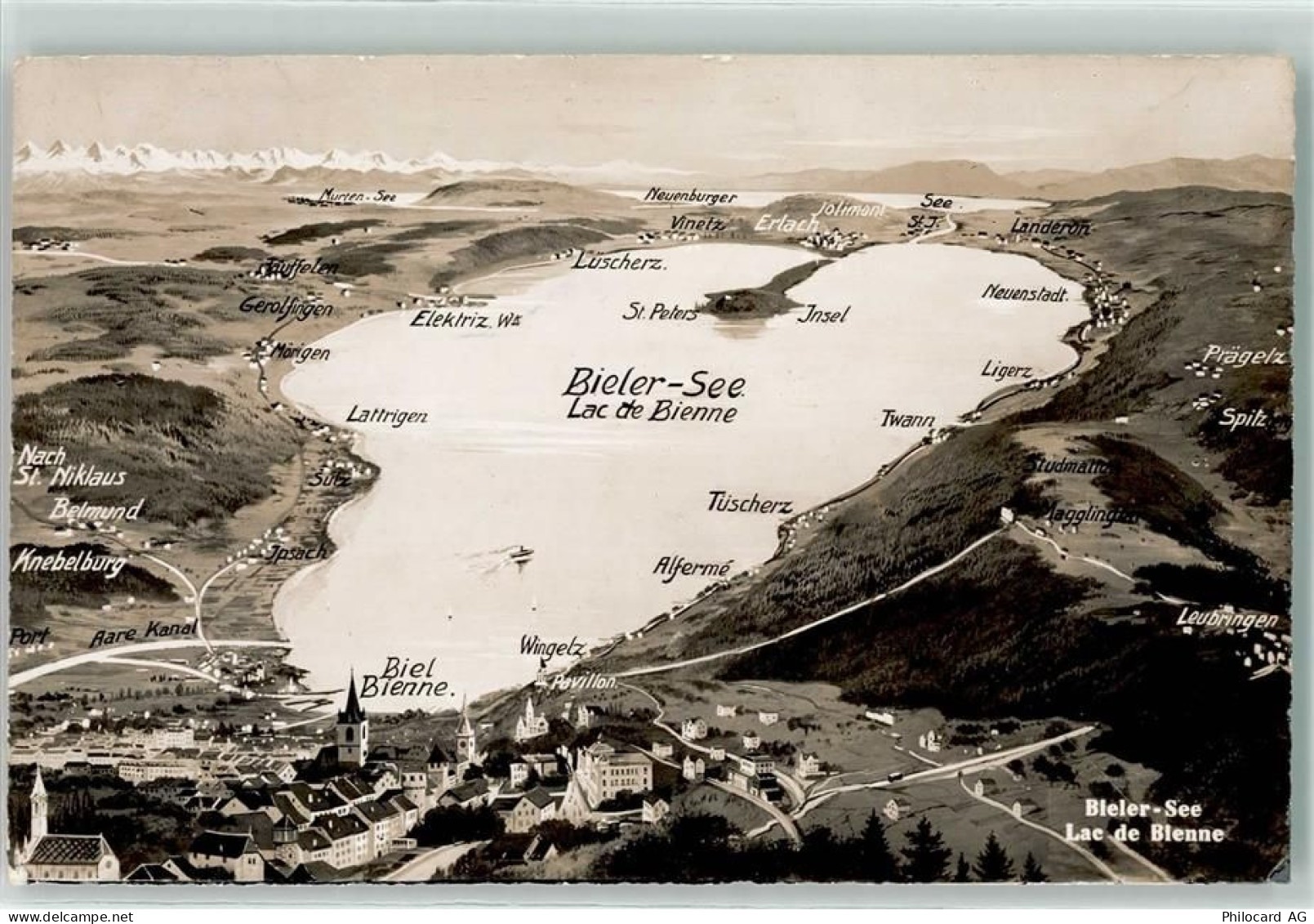 2500 Biel/Bienne - Vogelschau Bielersee Neuenburgersee Murtensee - 10590699