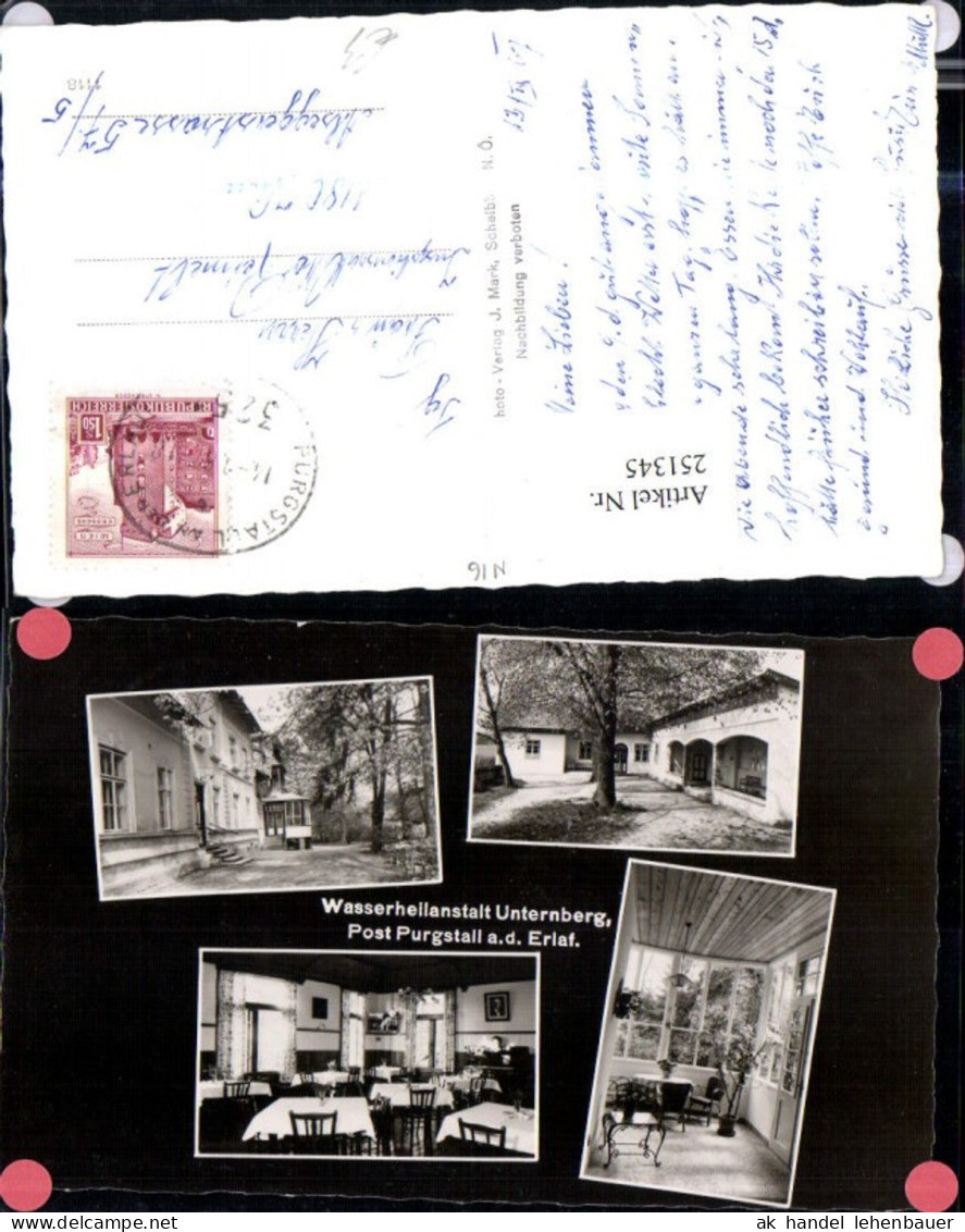 251345,Purgstall an d. Erlauf Wasserheilanstalt Kneippanstalt Unternberg Mehrbildkarte