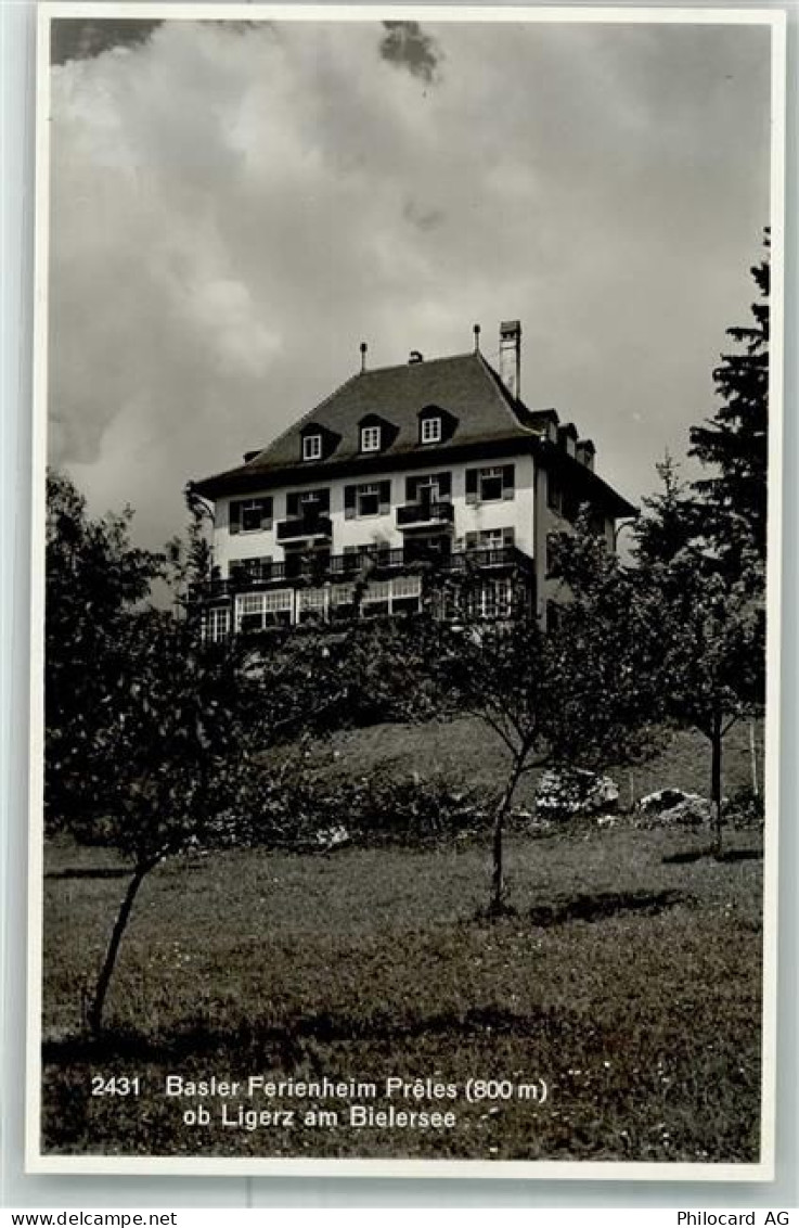 2514 Ligerz Gléresse 1934 Foto AK Pension Basler Ferienheim Preles - 38022411