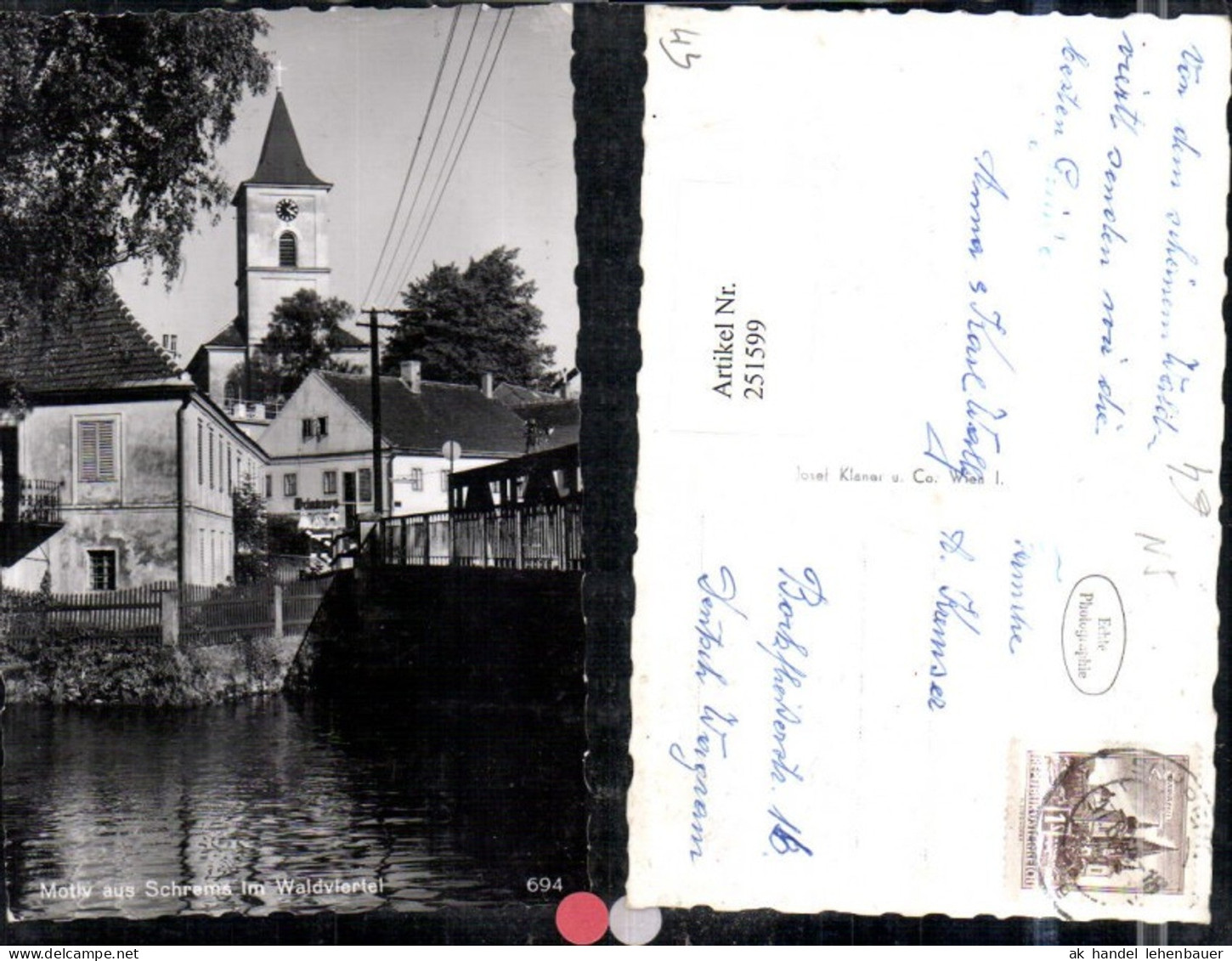 251599,Motiv aus Schrems im Waldviertel Kirchenturm Weinhaus