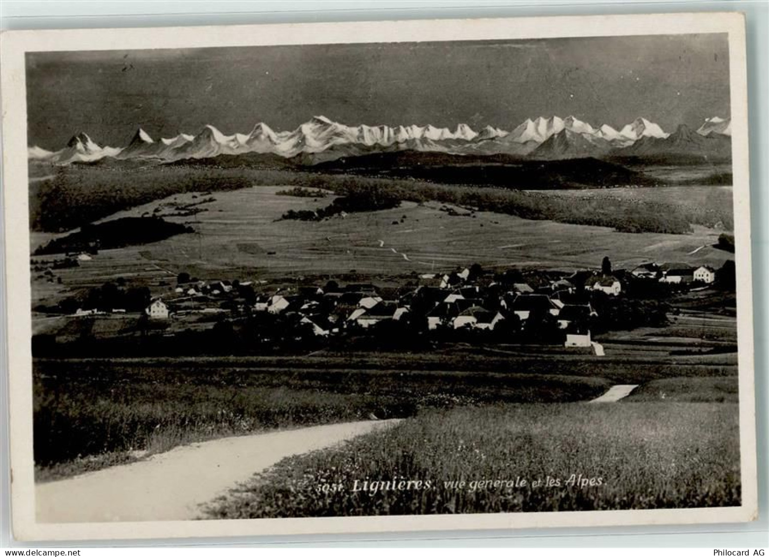 2523 Lignières - vue generale et les Alpes - 10219114