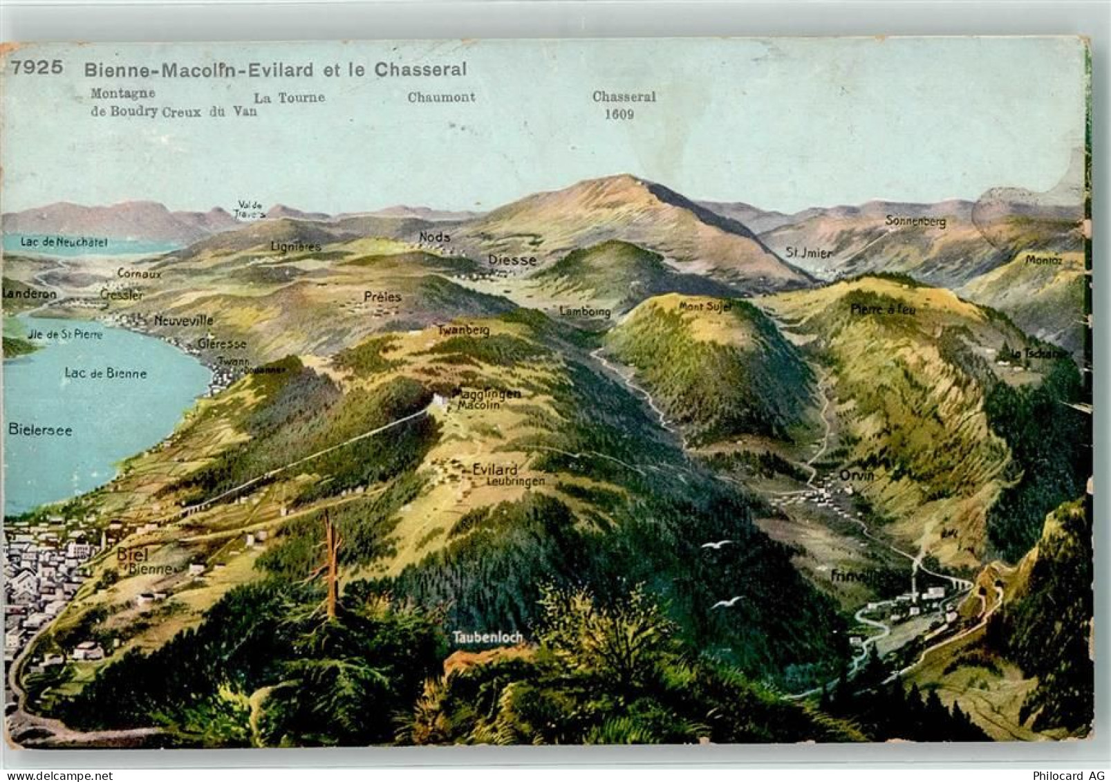 2534 Orvin 1908 - Bienne Macolin Evilard Chasseral Vogelschau - 39497755