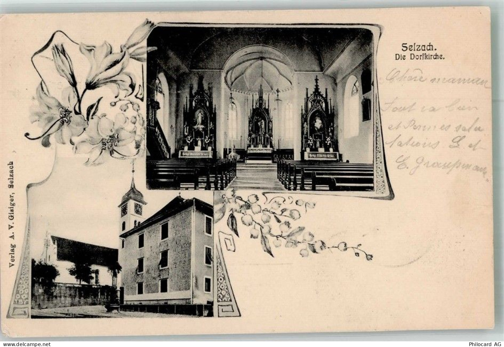 2545 Selzach 1905 Foto AK Dorf- Kirche - 13312399