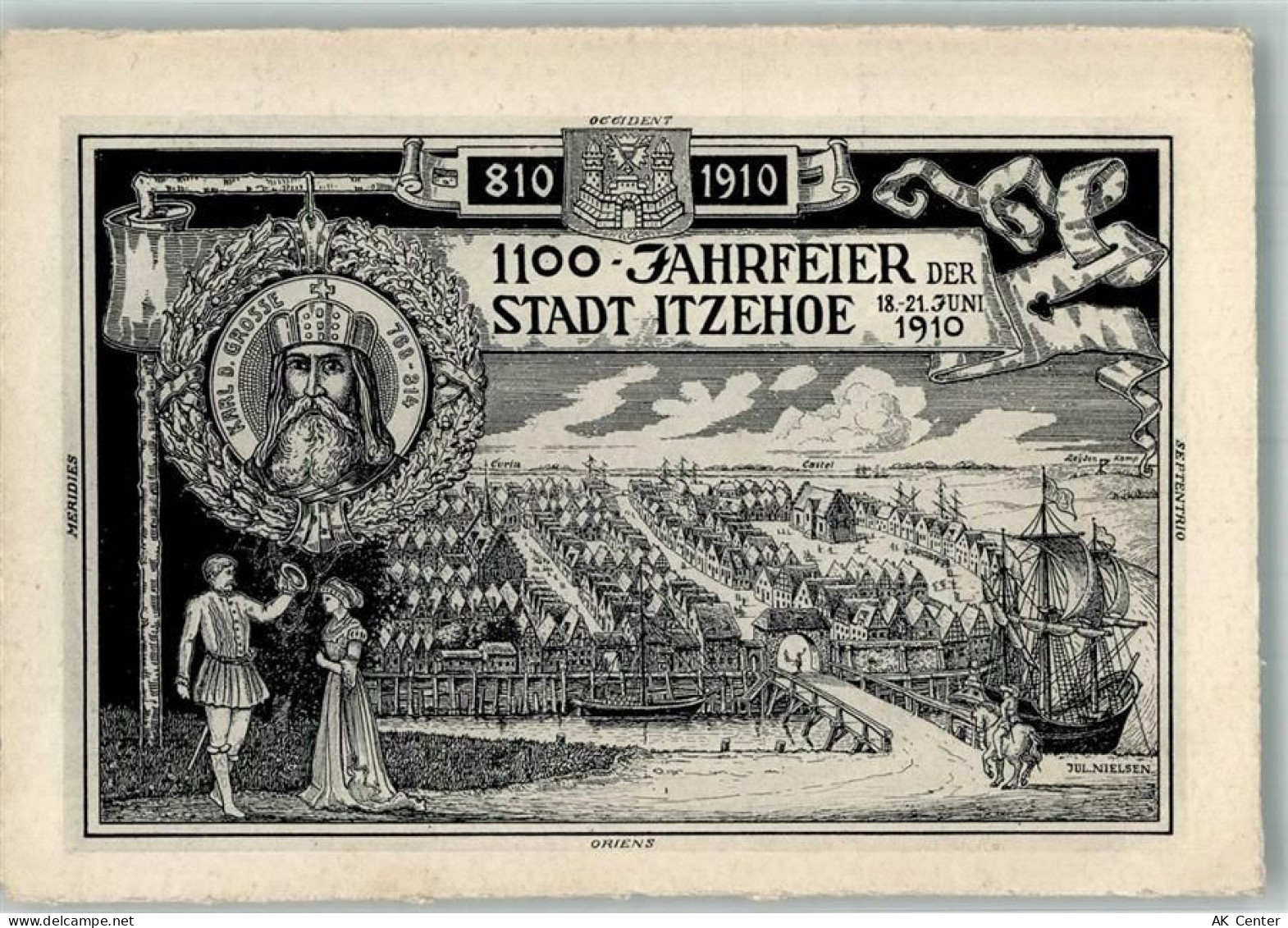25524 W2210 Itzehoe 1910 Künstlerkarte 1100 Jahrfeier der Stadt Itzehoe ... - 13663080