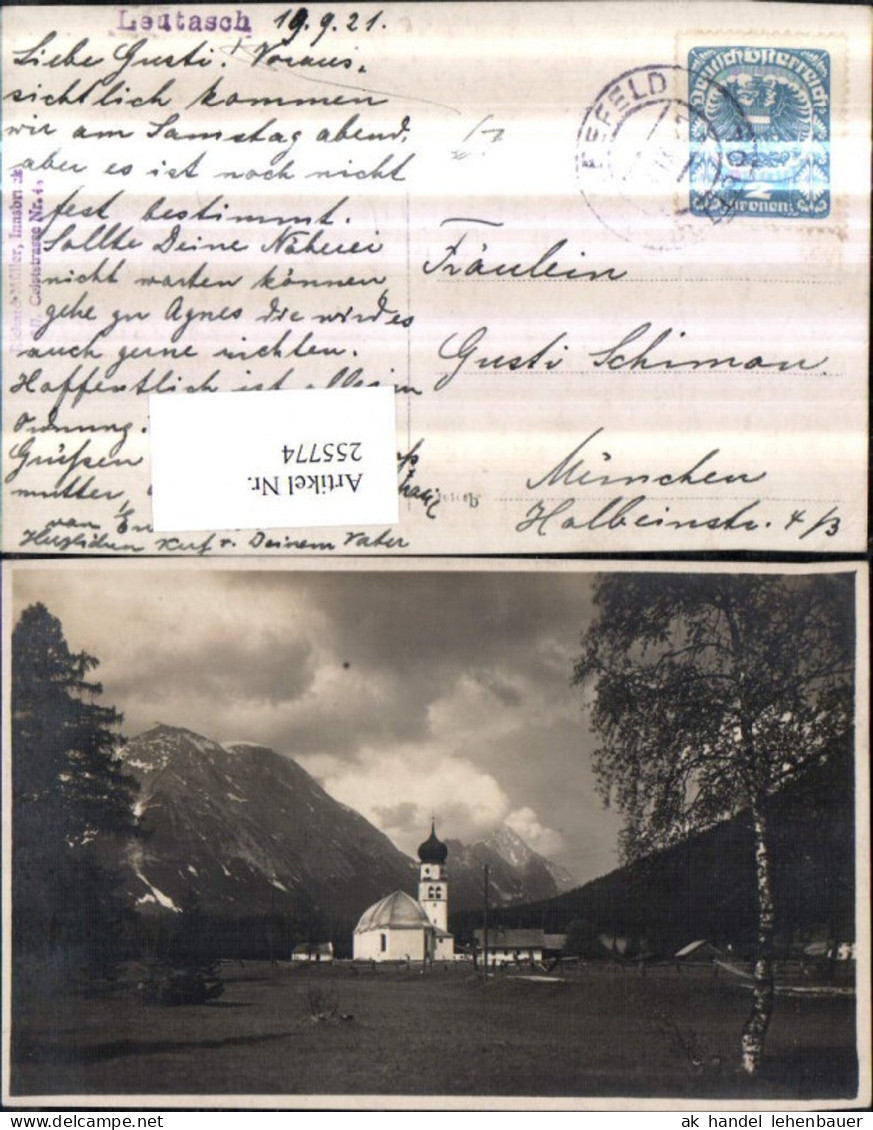 255774,Leutasch Kirche Bergkulisse