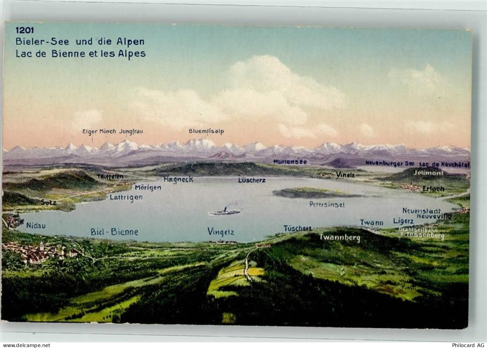 2560 Nidau - Bieler See Landkarte - 39704317