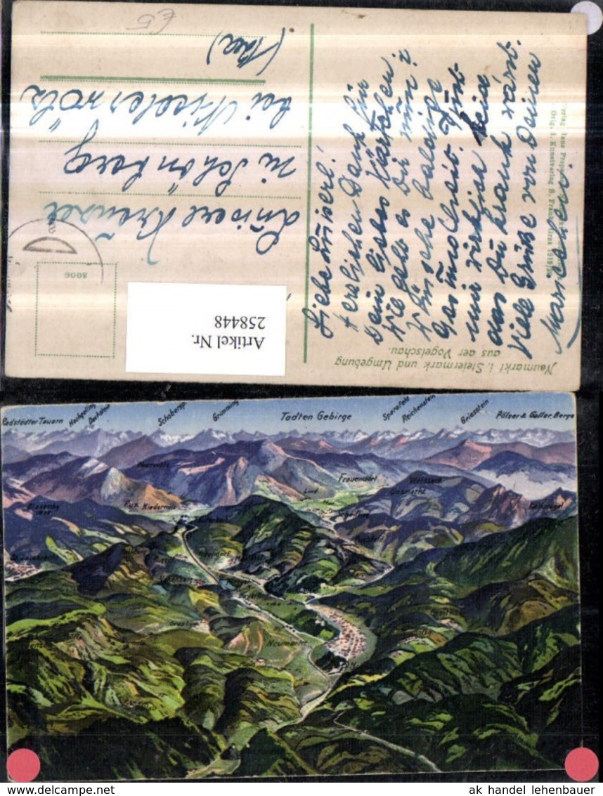 258448,Neumarkt u. Umgebung aus d. Vogelschau Niederw&ouml;lz Frauendorf Totes Gebirge