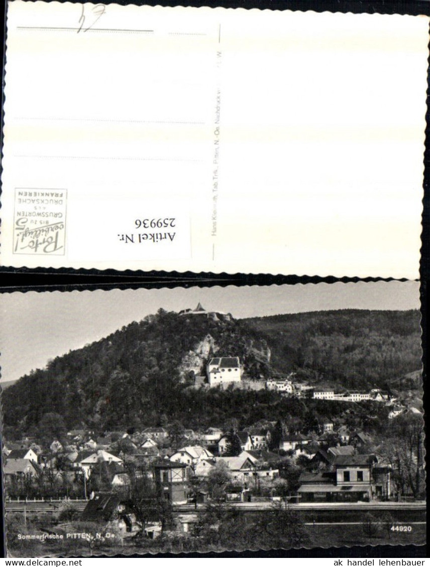 259936,Pitten Teilansicht Kirche Bahnhof