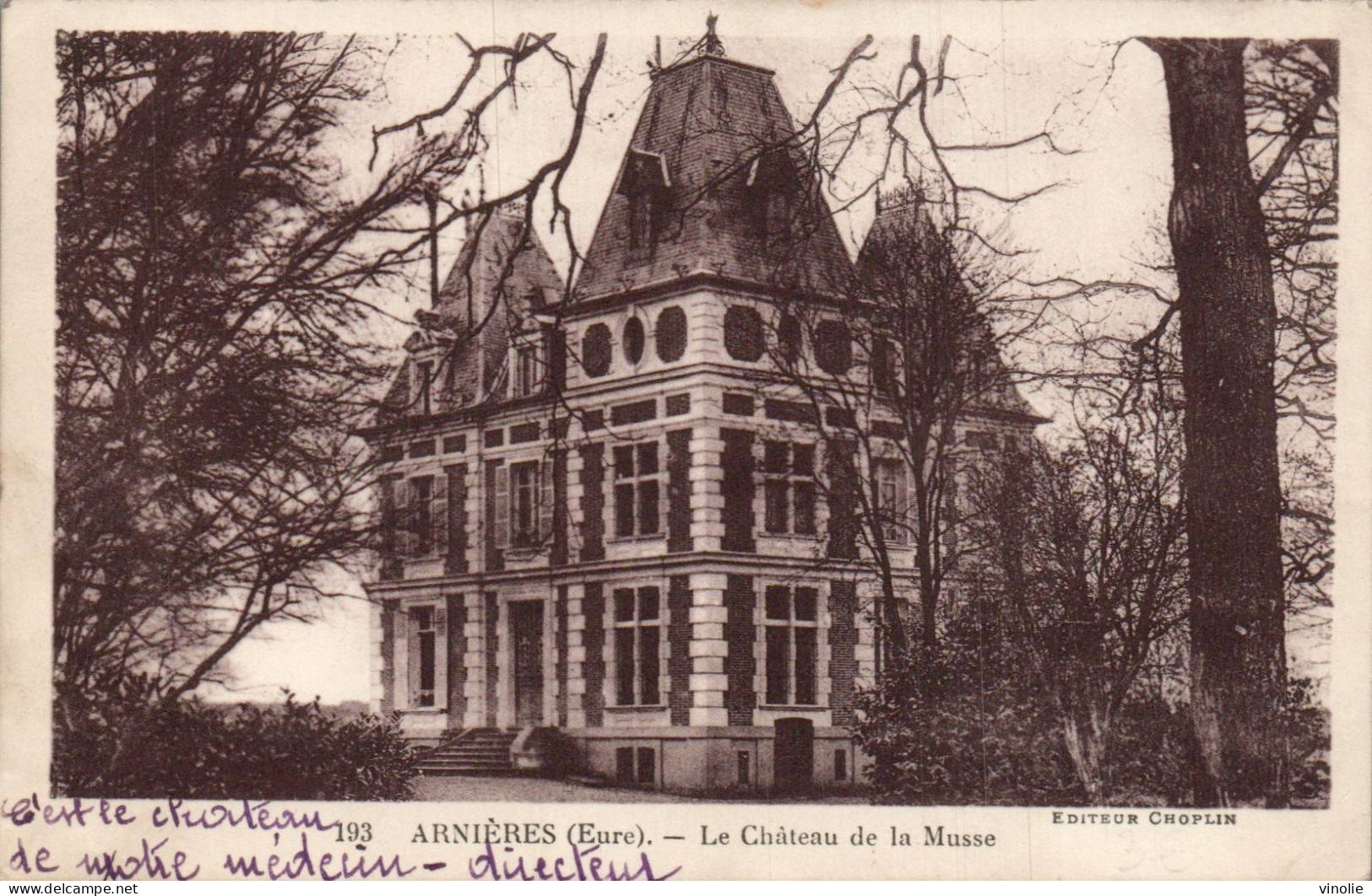 26-767 : ARNIERES. CHATEAU DE LA MUSSE