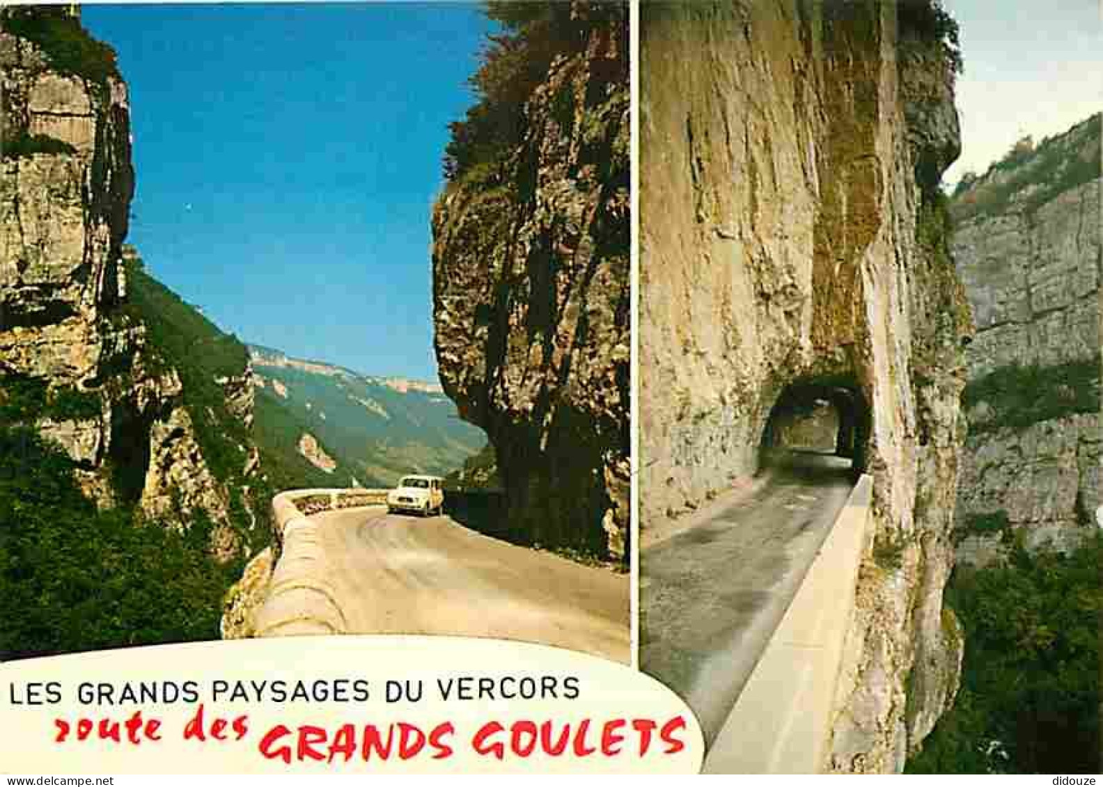 26 - Drome - Vercors - La Route des Grands Goulets - Multivues - Automobiles - Flamme Postale de La Chapelle en Vercors