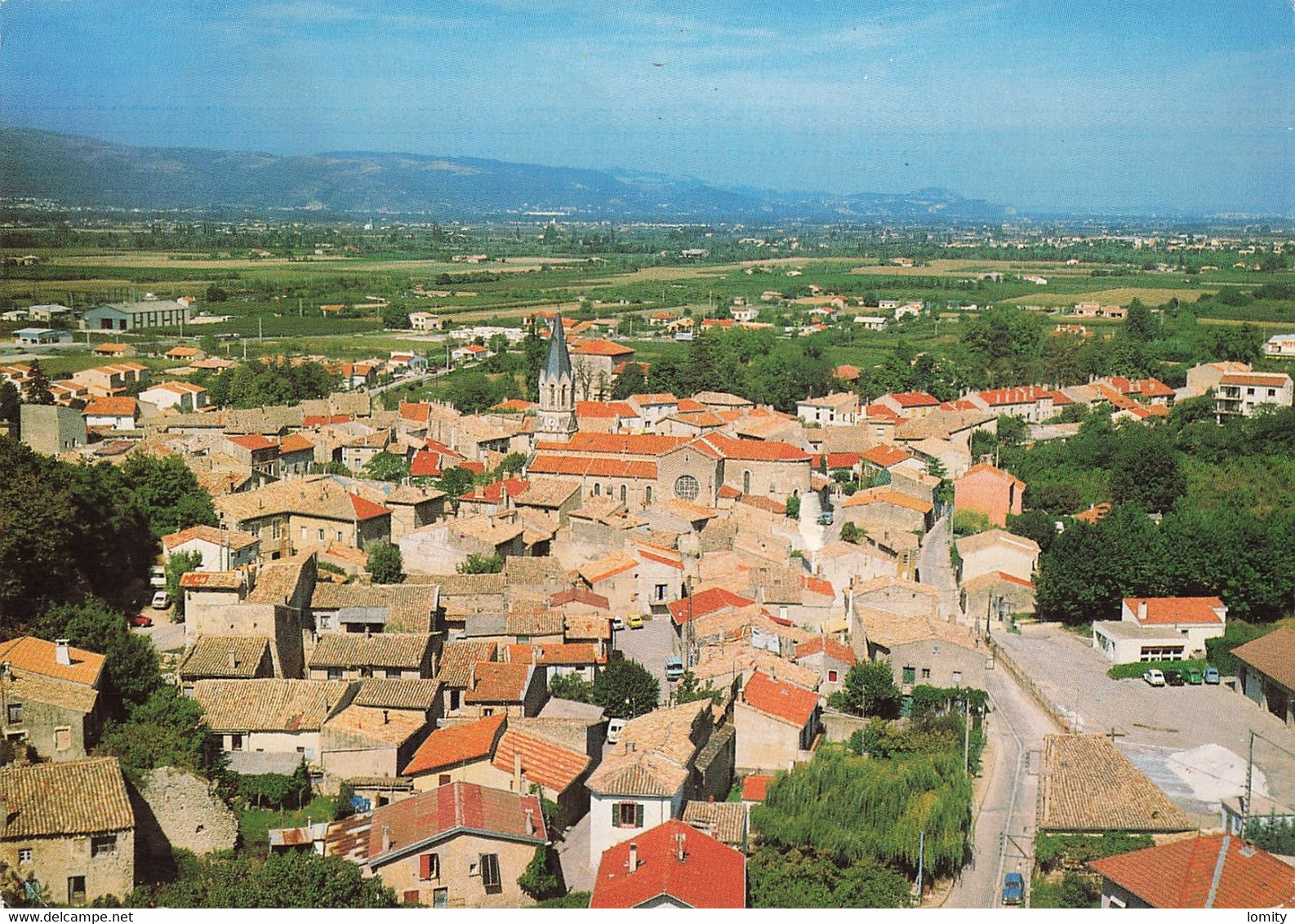 26 Loriol vue générale aerienne cachet Loriol 1986