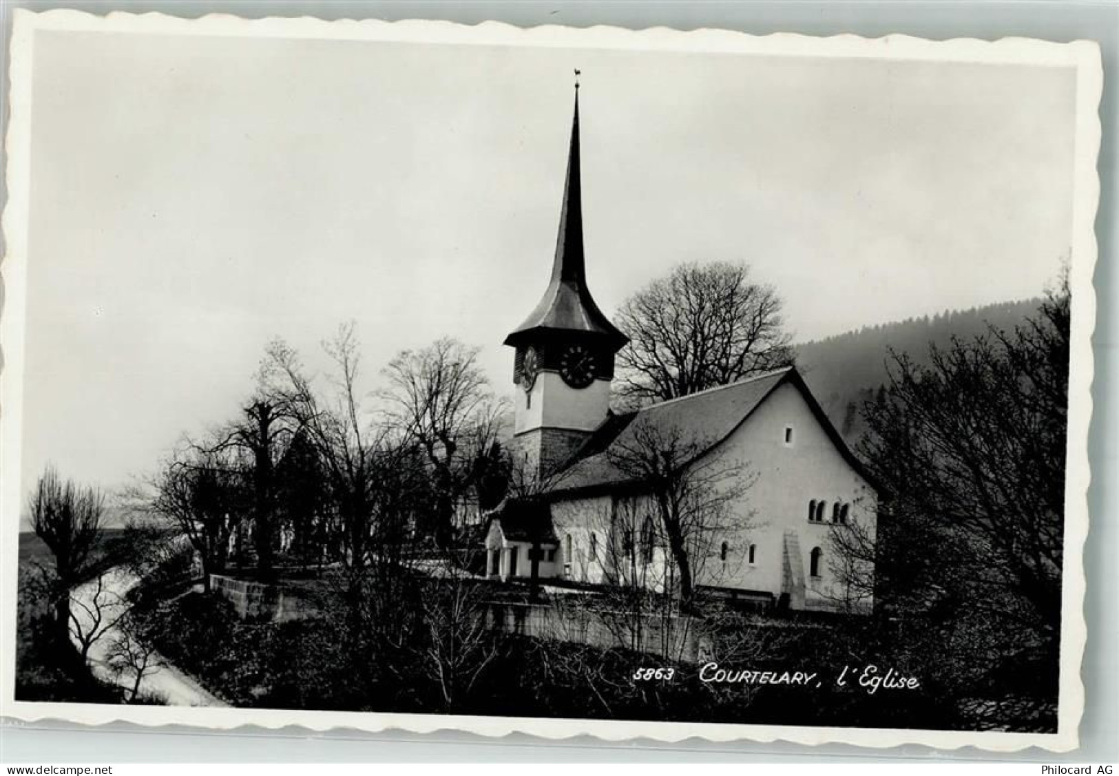 2608 Courtelary 1960 Foto AK Kirche Feldpost Füs.Stabskp. 23 - 38021995