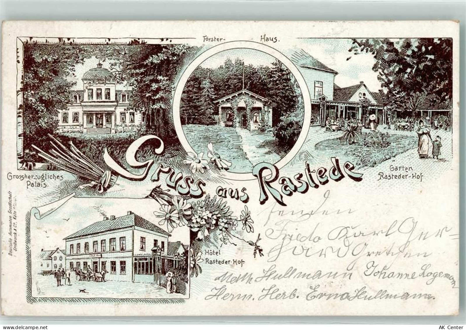 26180 W2902 Rastede Lithographie Försterhaus Hotel Rasteder Hof Garten G... - 13450969