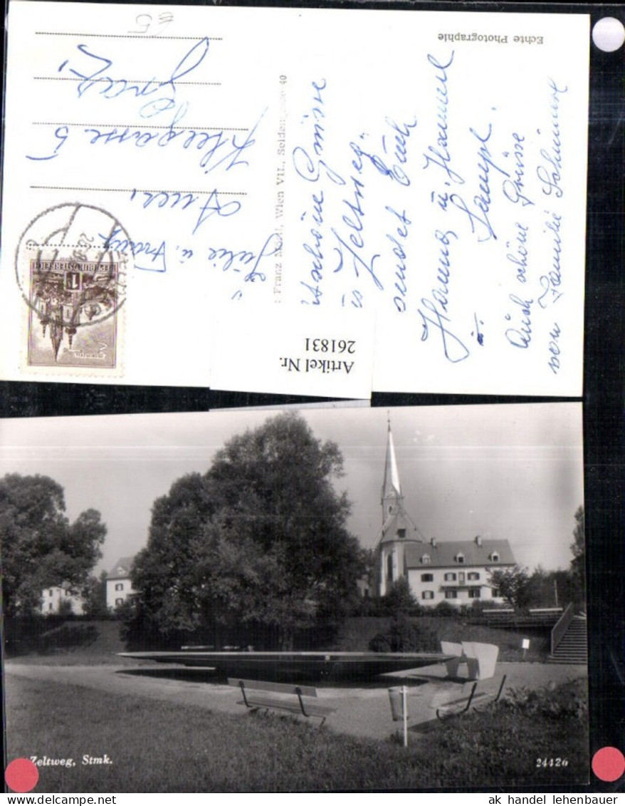 261831,Zeltweg Kirche Moderner Brunnen