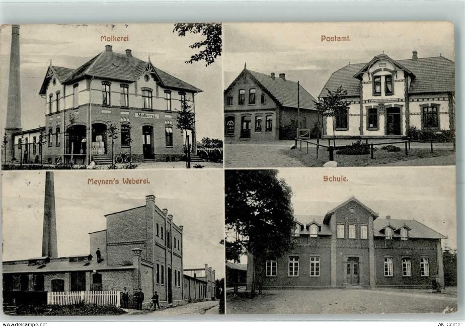 26340 W2932 Zetel 1914 - Postamt , Molkerei , Weberei + Schule AK - 13604059