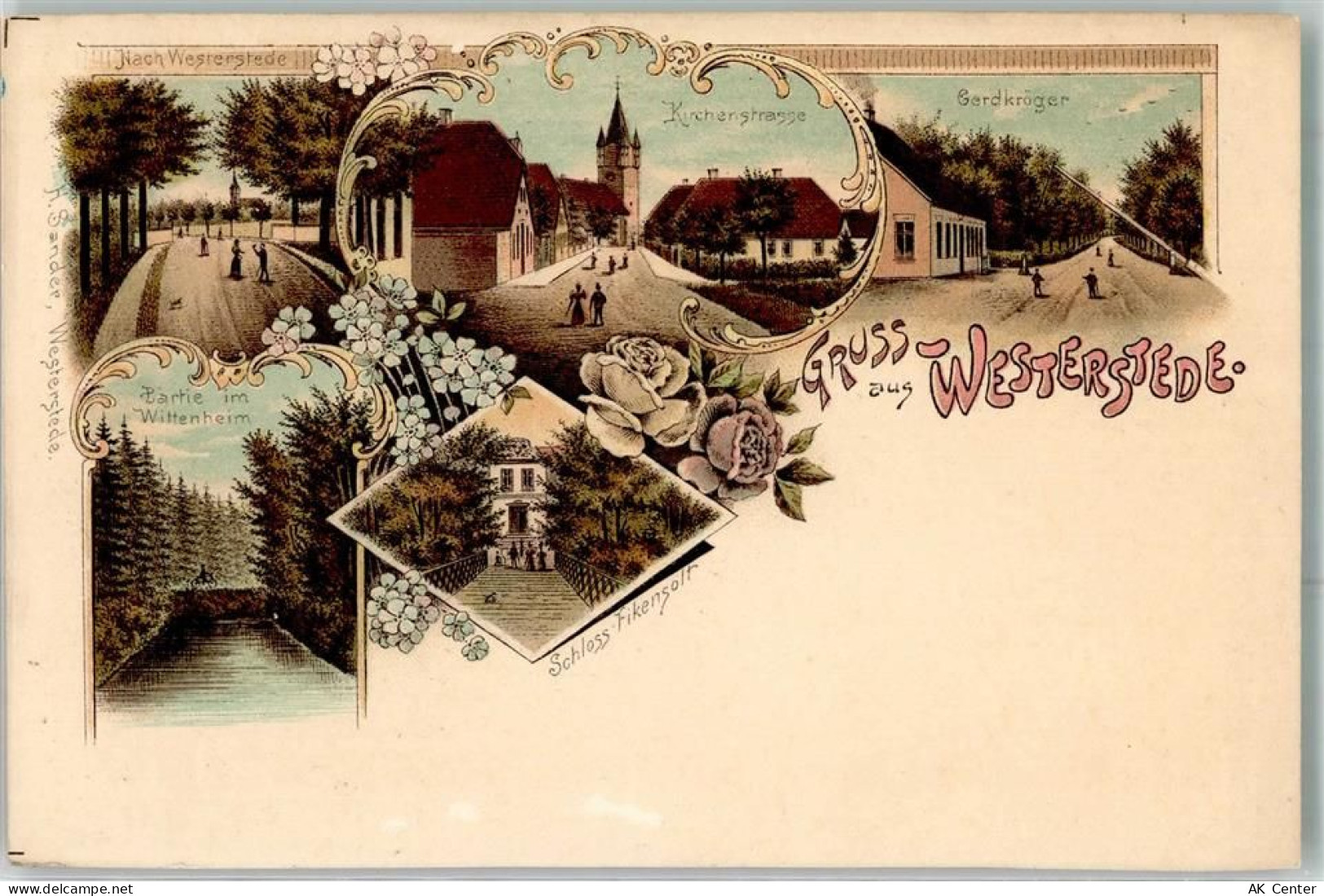 26655 W2910 Westerstede Lithographie Kirchenstraße Gerdkröger Wittenheim... - 13622009