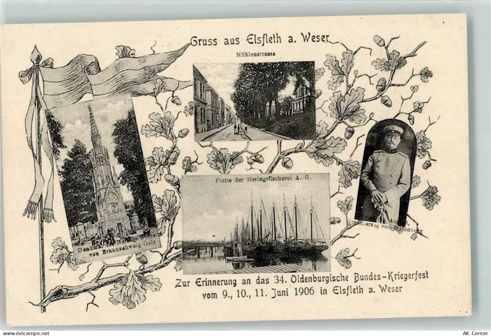 26931 W2887 Elsfleth - 34. Oldenburgische Bundes-Kriegerfest Juni 1906 M... - 13607783