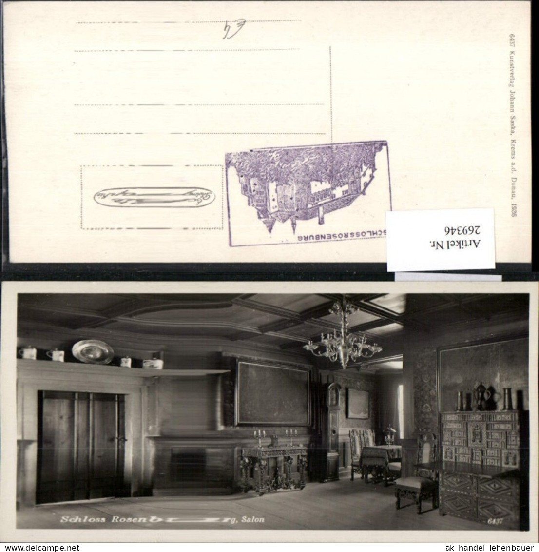 269346,Rosenburg-Mold Schloss Rosenburg Innenansicht Salon