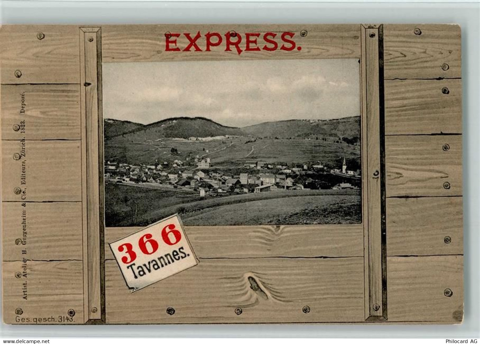 2710 Tavannes 1900 - Express Kiste - Schmuckrahmen - Verlag Guggenheim 3... - 13213769