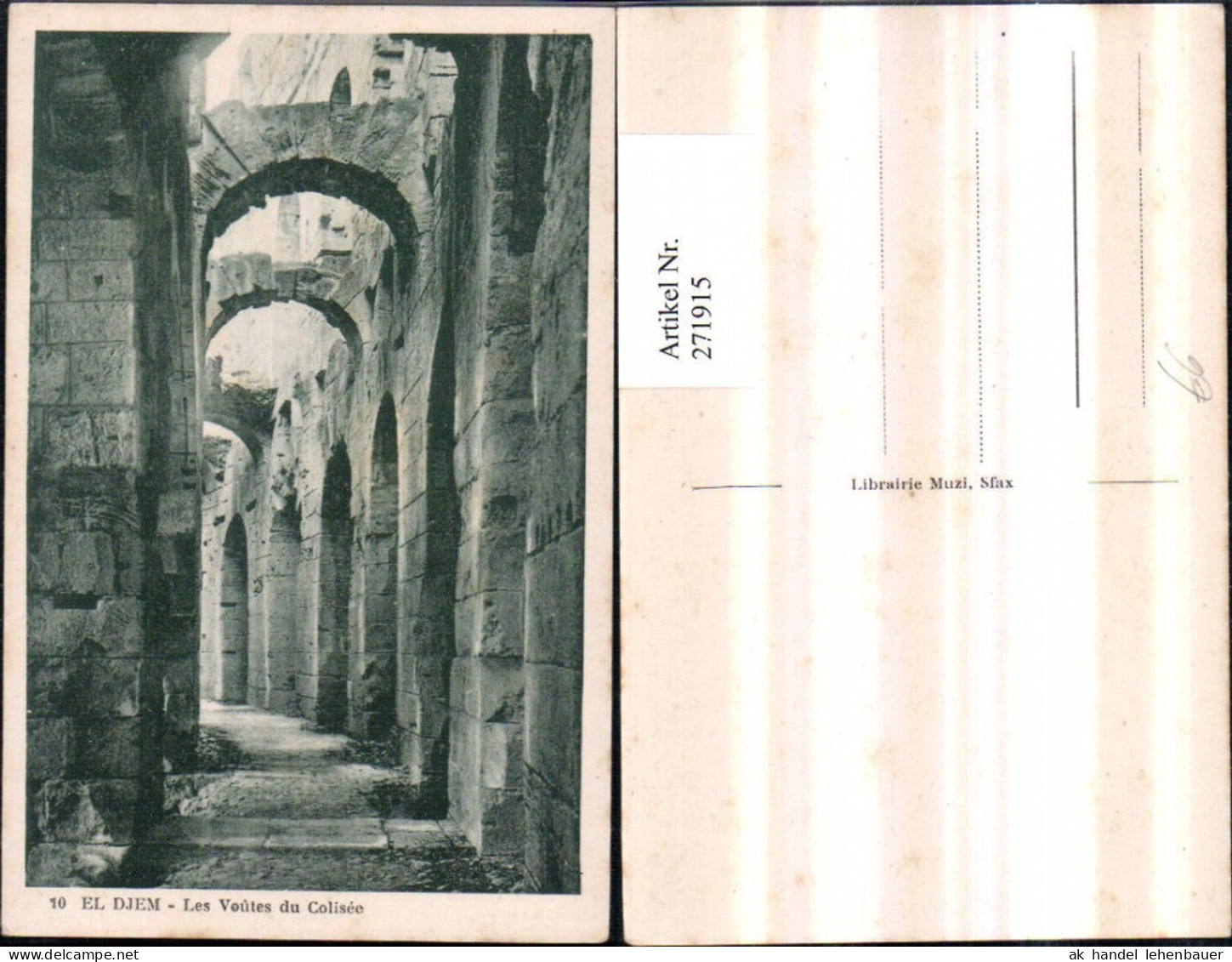 271915,Tunesien El Djem Les Voutes du Colisee Kolosseum Gasse